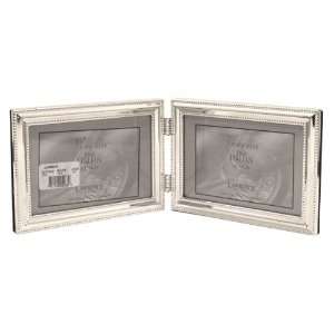   ) Metal Picture Frame Silver Plate with Delicate Beading, 4 by 6 Inch
