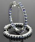 14K White Gold 2.70 CT Natural Blue Sapphire Inside Out 1