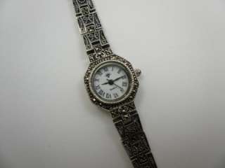 Sterling Silver Marcasite Bracelet Watch 28.5g  