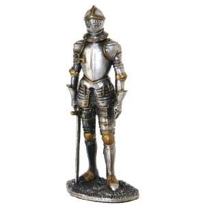  Figurine Medieval Warrior w/ Sword Pewter Made