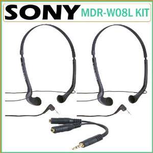 Sony MDR W08L Ultra Lightweight Vertical In The Ear Headphones 2 Pack 