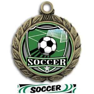 Hasty Awards 2 3/4 Custom Soccer Shield Insert Medals GOLD MEDAL 