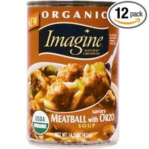 Imagine Organic Savory Meatball with Orzo Soup, 14.5 Ounce Organic Can 