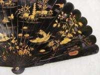 Antique Chinese Export Lacquered Brise Fan Circa 1820  