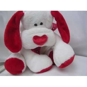Valentine Dog Plush Toy with Red Heart Nose ; 10 Collectible Puppy