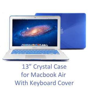 Blue Crstal Hard Macbook Air See through Case Cover 13 with keyboard 