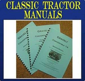Gravely Convertible 7.6 Owner SERVICE Parts * SET OF 3*  