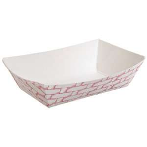 Boardwalk 30LAG025 1/4 lbs Red Weave Paper Food Tray (Case of 1,000 