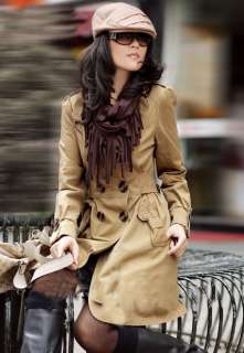   breasted Casual Long Coat Outerwear 3 Color Trench Jacker Tops  