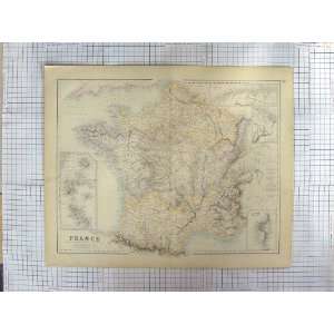   SWANSTON ANTIQUE MAP c1870 FRANCE CORSICA MARTINIQUE
