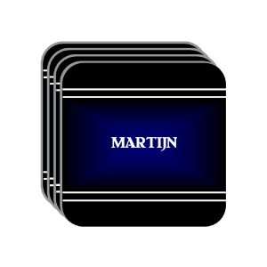 Personal Name Gift   MARTIJN Set of 4 Mini Mousepad Coasters (black 