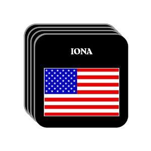  US Flag   Iona, Florida (FL) Set of 4 Mini Mousepad 