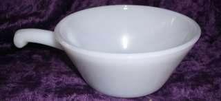FIRE KING WHITE SOUP BOWL with HANDLE ANCHOR HOCKING LUG 5  