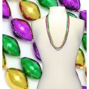  33 Inch Oval Mardi Gras Beads By The Case 3 Colors (60 