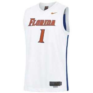  Nike Florida Gators #1 White Replica Basketball Jersey 