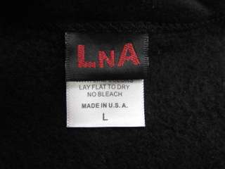 NWT LNA Black Long Sleeve Double Zipper Soft Sweater L  