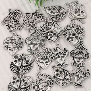 16p Mixed Various Mask Charms Findings Beads Fit Pendants Tibetan 