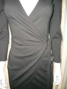 DVF Diane Von Furstenberg LIPPE Knit Wrap Dress Black 4 US / 8 UK 