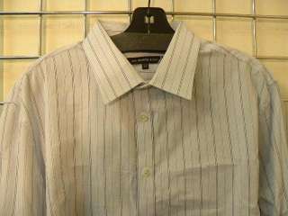 JOHN VARVATOS Blue Striped Mens Dress Shirt 16.5 Long  