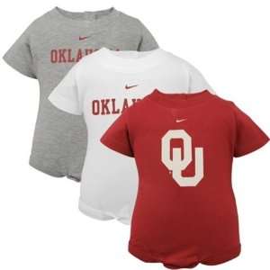 Nike Oklahoma Sooners Newborn Boys 3 Pack Creeper Set  