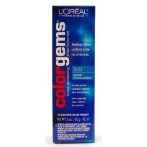  LOreal Color Gems # 3.0 Darkest Brown 2 oz. (3 Pack) with Free 