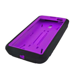 For LG Spectrum/Revolution 2/VS920 Hybrid Hard/Rubber Case Purple 