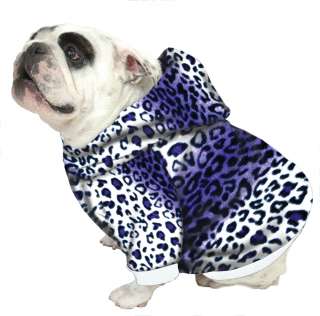 English Bulldog   Hoodie Sweatshirt PURPLE LEOPARD  