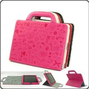  Koolertron Lovely Girl Smart Pink Leather Case With handle 
