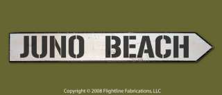 JUNO BEACH D Day Normandy WWII Directional Road Sign  