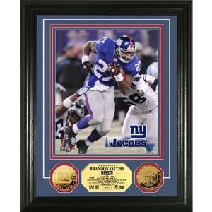  BSS   Brandon Jacobs 24KT Gold Coin Photo Mint Everything 