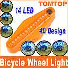 Bike Bicycle Wheel Spoke 14 LED Blue Light 40 Patterns  