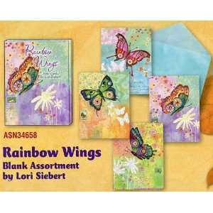  Rainbow Wings by Lori Siebert   Butterfly Blank Note Card 