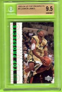 2003 UD Top Prospects Lebron James #3 Rookie RC BGS 9.5  
