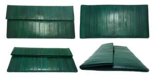 Genuine Eel skin Leather CLUTCH Handbag Wallet Purse 12 Colors  