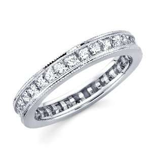  Princess Diamond Eternity Ring 14k White Gold Anniversary 