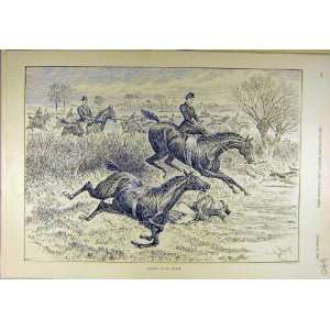    1895 Jumping Pocket Hunting Hunt Horses Riders Jump