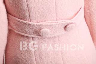 Fashion Korea Womens Winter Button Quality Mid length Coat Jacket 