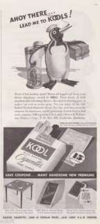 1937 Penguin Sailor Art Kools Kool Cigarettes print ad  