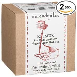 SerendipiTea Keemun, China, Organic Black Tea, 4 Ounce Boxes (Pack of 