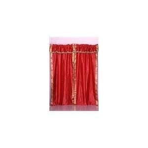 Attached Valance with beads Sari Curtains , Drapes, Panels  