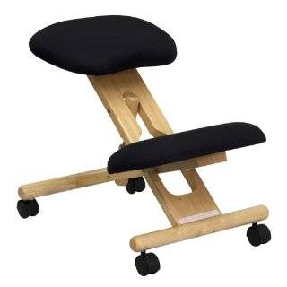   WL SB 210 GG Mobile Wooden Ergonomic Kneeling Chair in Black Fabric