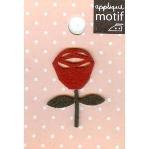  Red Rose Design Small Iron on Applique (patch size1x1.5 