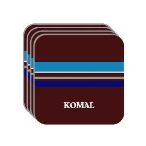 Personal Name Gift   KOMAL Set of 4 Mini Mousepad Coasters (blue 