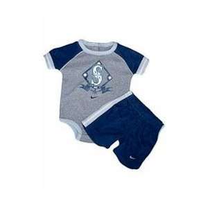  Seattle Mariners Baby Creeper and Short Set, Size 18 