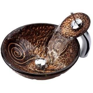 Kraus C GV 620 17mm 10CH Copper Snake Glass Vessel Sink and Waterfall 