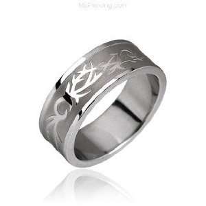  Surgical Steel Tribal Symbol Ring, 12 Jewelry