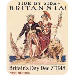 Side By Britannia WW1 US Military Vintage MOUSE PAD 