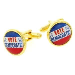  Gold plated Vote Democratic political cufflinks. Made in 