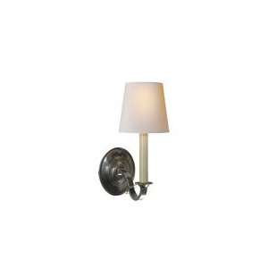 Thomas OBrien Channing Single Sconce in Bronze with Natural Paper 