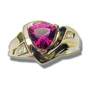  .10 ct 7mm Trillion Pink Tourmaline Ring Jewelry